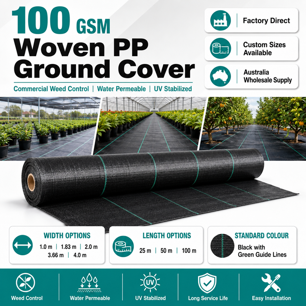 100 GSM Woven PP Ground Cover | Weed Barrier – GC-100