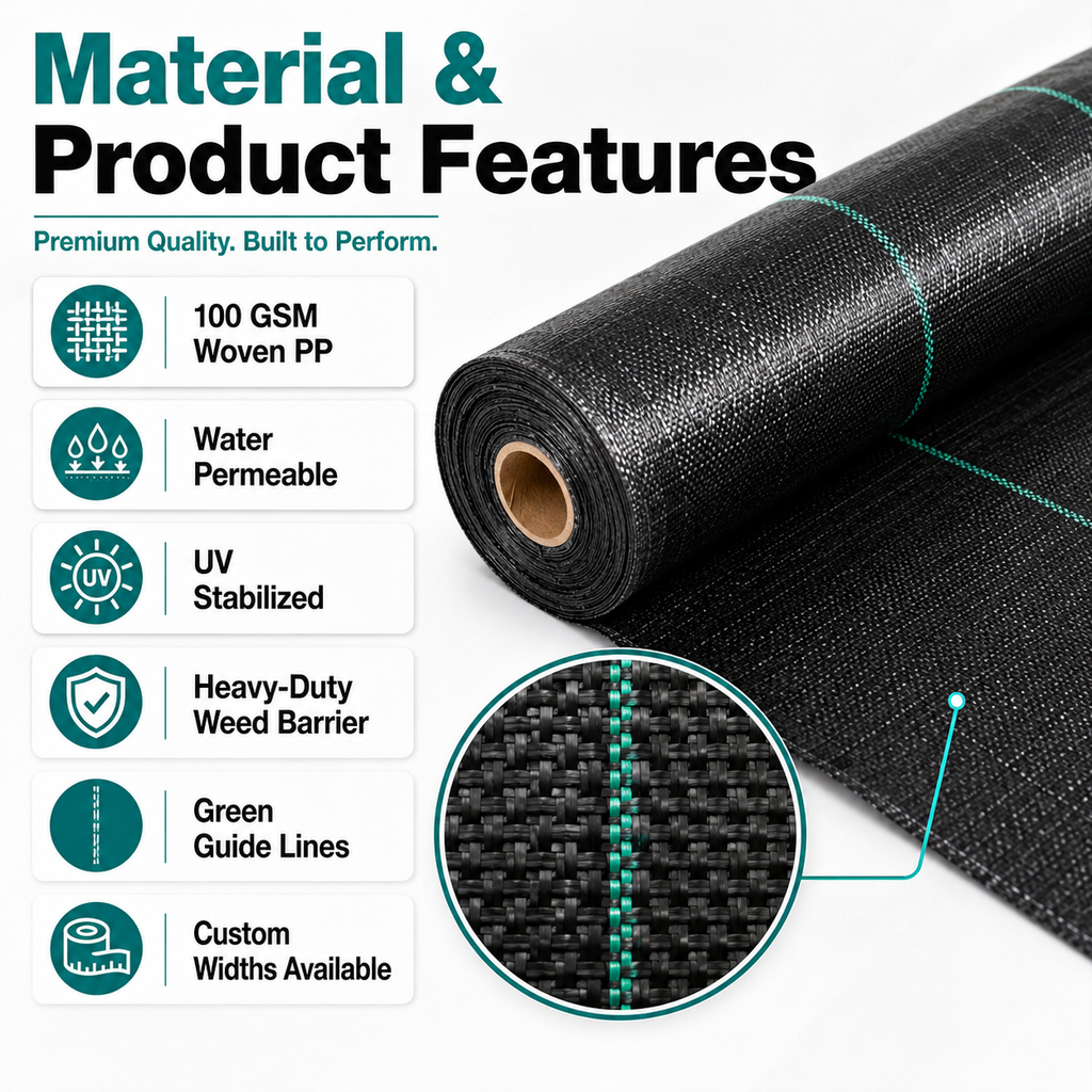 100 GSM Woven PP Ground Cover | Weed Barrier – GC-100