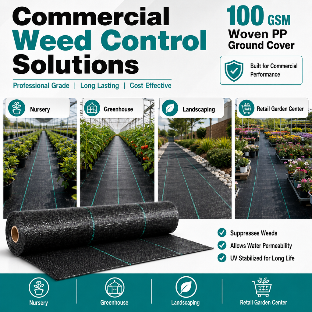 100 GSM Woven PP Ground Cover | Weed Barrier – GC-100
