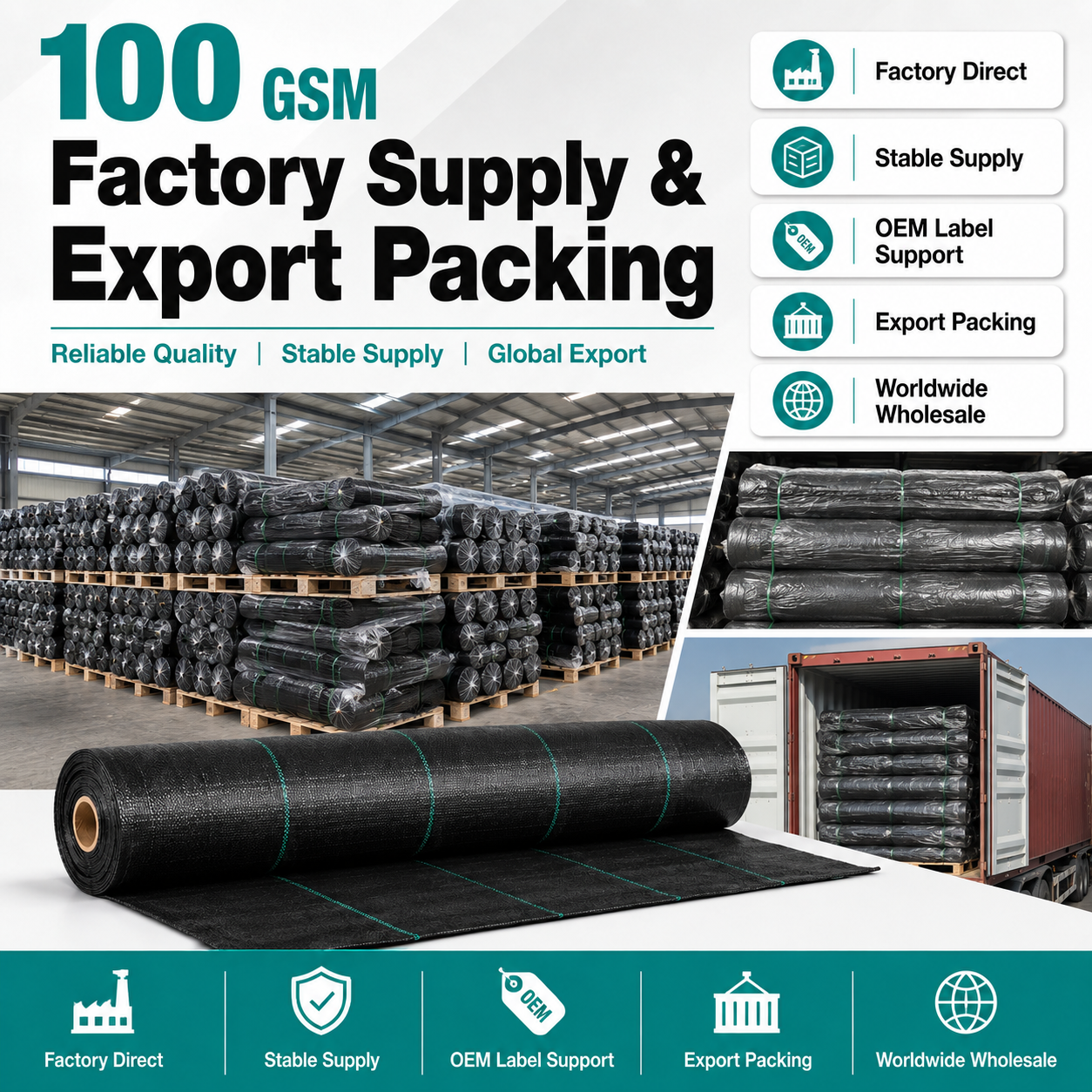 100 GSM Woven PP Ground Cover | Weed Barrier – GC-100