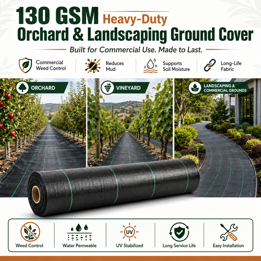 130 GSM Heavy-Duty Woven PP Ground Cover | Weed Barrier – GC-130