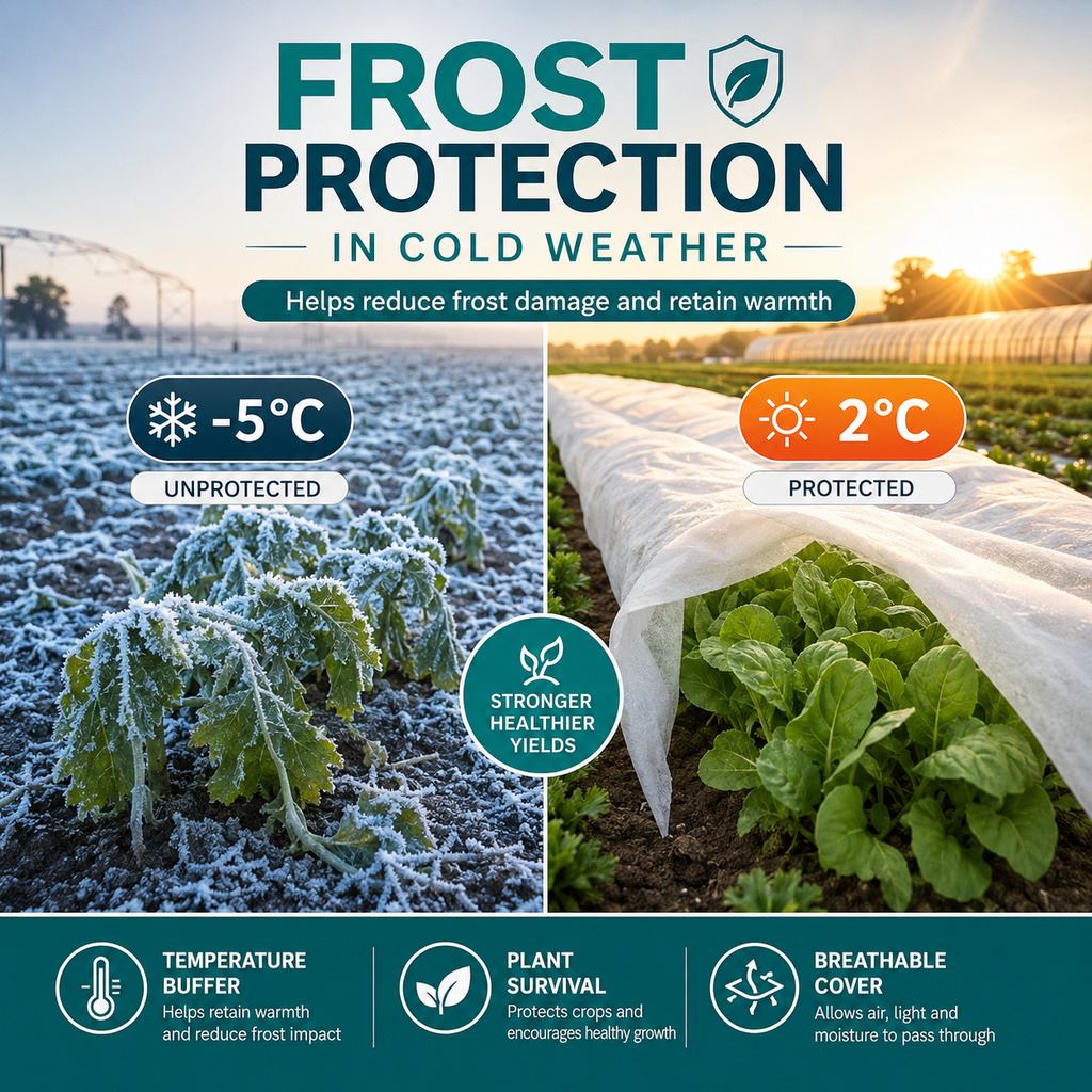 30 GSM Frost Protection Cloth | White & Green – FC-030