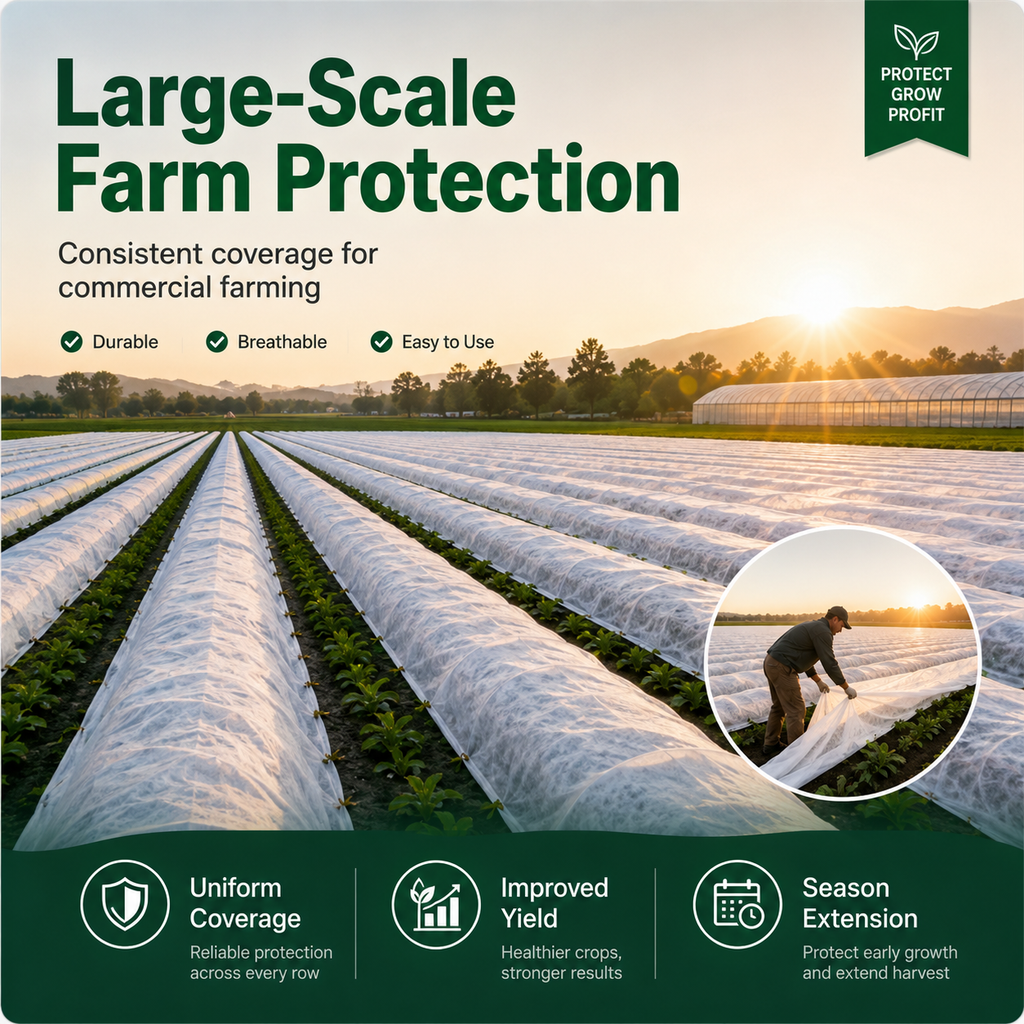 30 GSM Frost Protection Cloth | White & Green – FC-030
