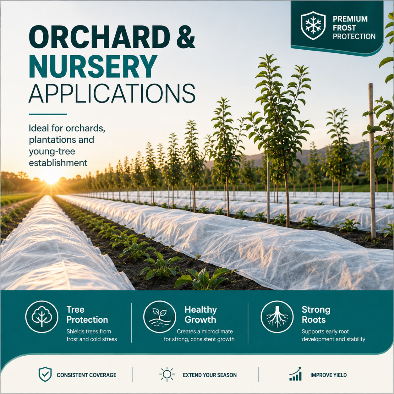 30 GSM Frost Protection Cloth | White & Green – FC-030