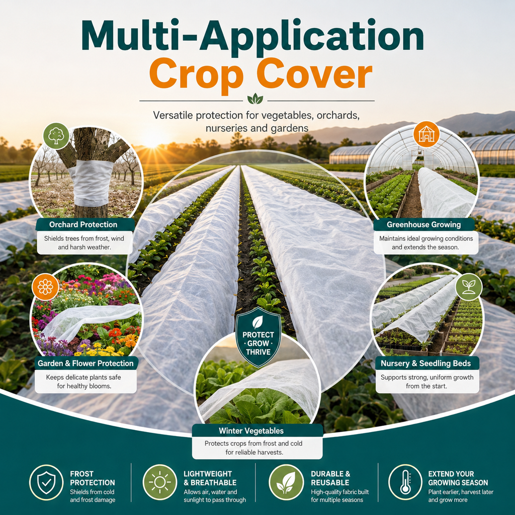 30 GSM Frost Protection Cloth | White & Green – FC-030