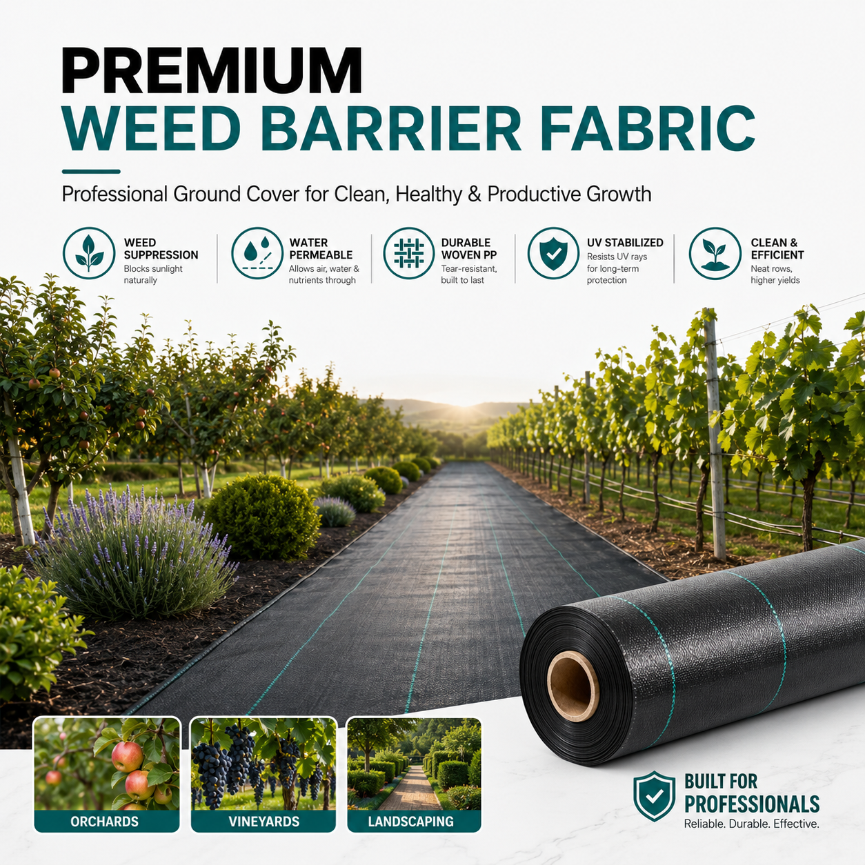 130 GSM Heavy-Duty Woven PP Ground Cover | Weed Barrier – GC-130