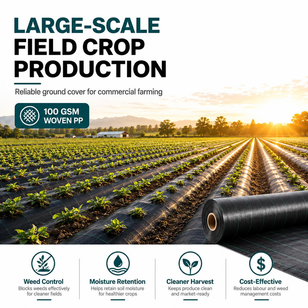 100 GSM Woven PP Ground Cover | Weed Barrier – GC-100