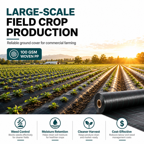 100 GSM Woven PP Ground Cover | Weed Barrier – GC-100