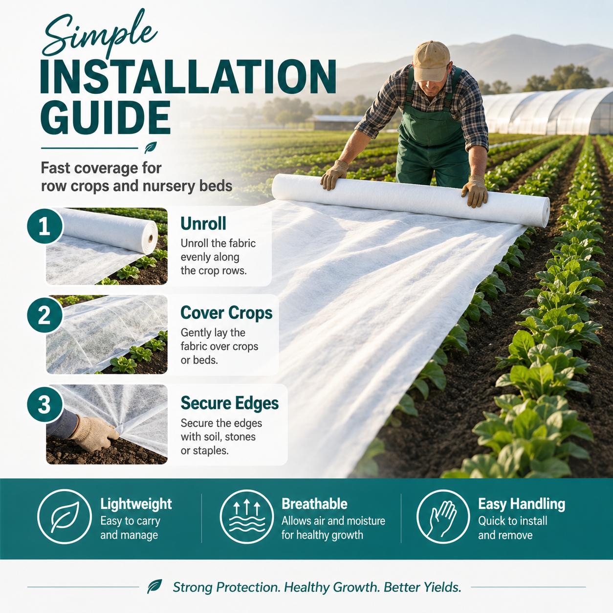 30 GSM Frost Protection Cloth | White & Green – FC-030