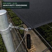 Commercial roll of 70% heavy-duty shade net being handled
