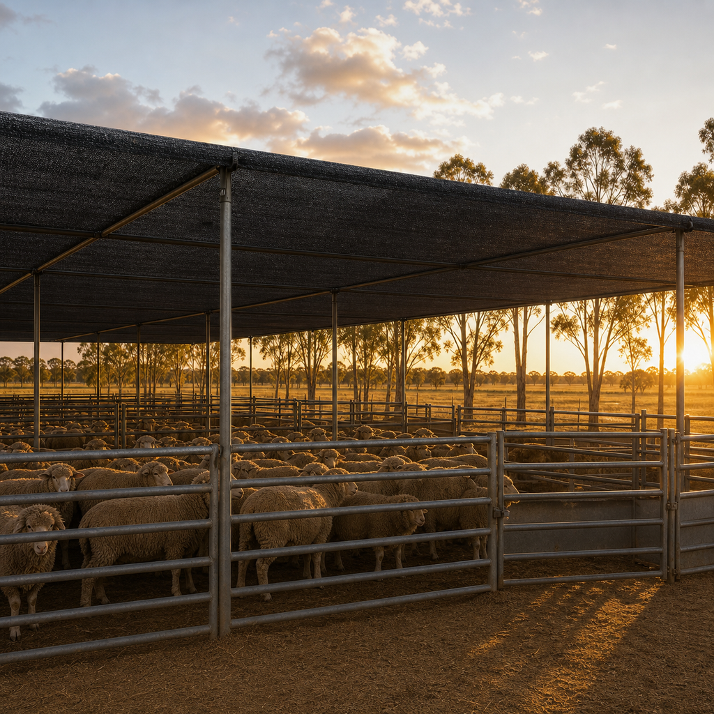 90% high-density shade net installed for outdoor sun screening