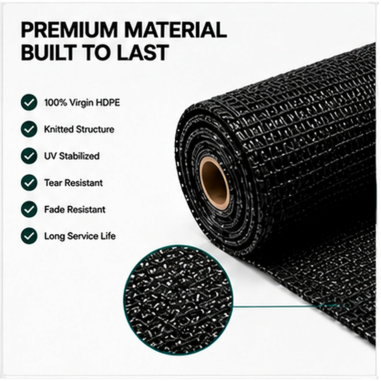 90% High-Density HDPE Shade Net | Sun & Privacy Screen – SC-090