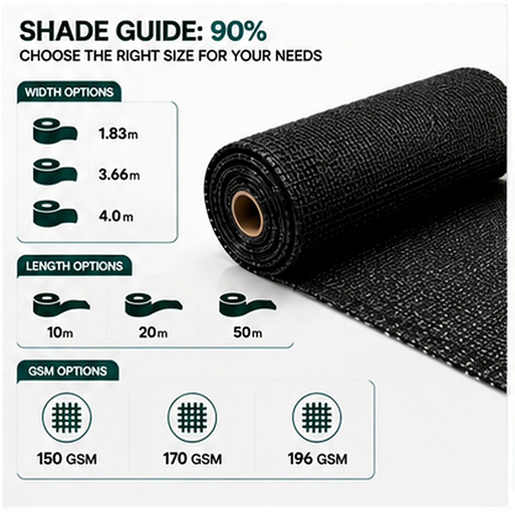 90% High-Density HDPE Shade Net | Sun & Privacy Screen – SC-090