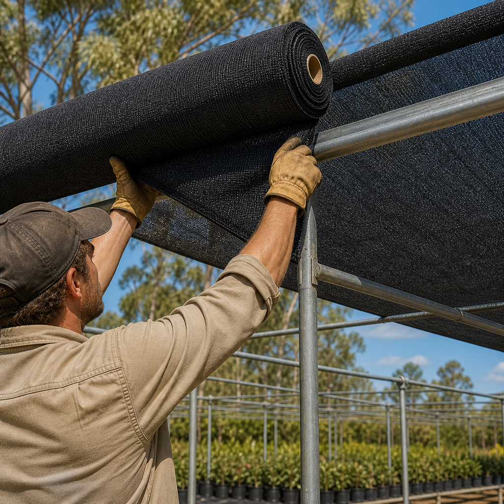 High-density shade net roll shown for handling and scale