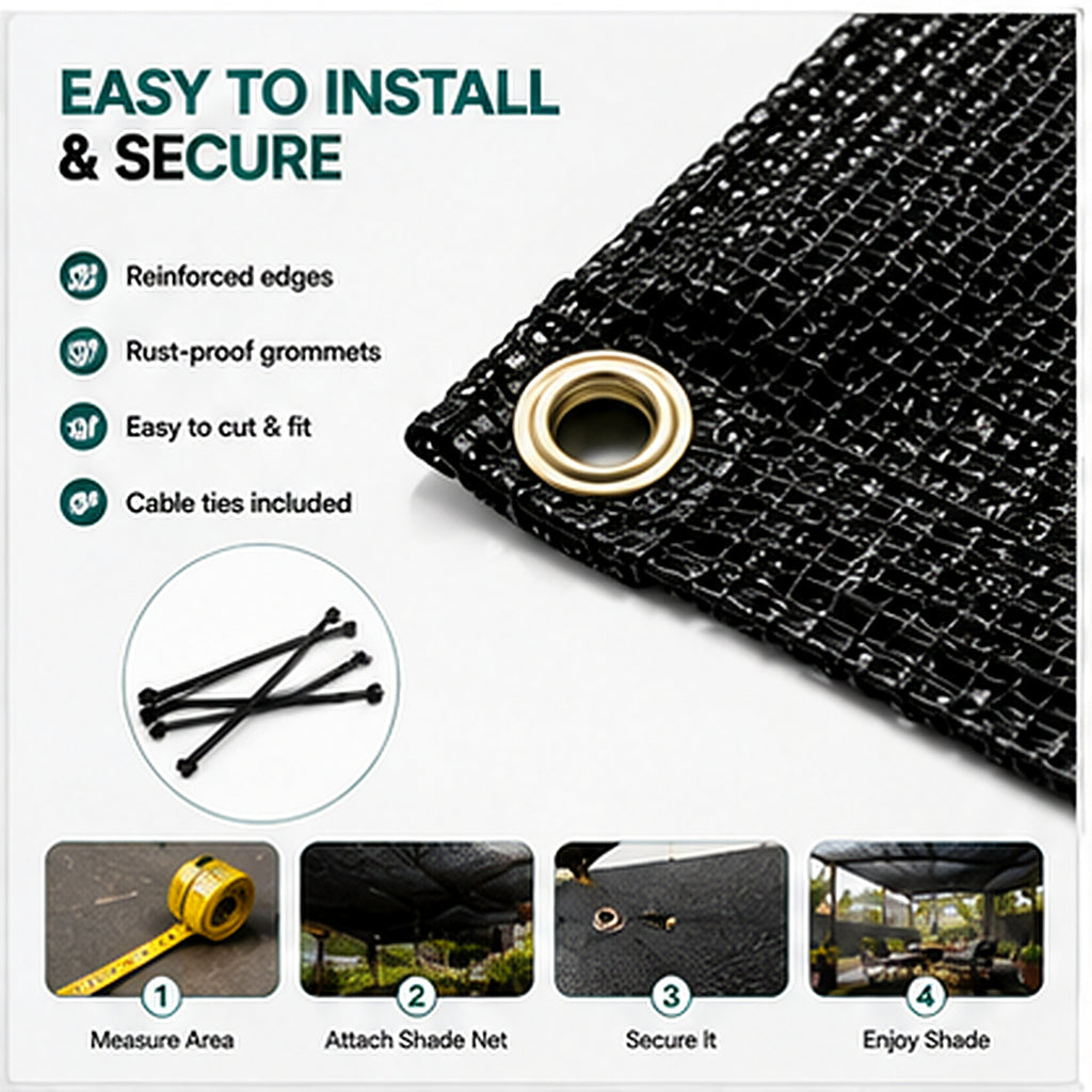 90% High-Density HDPE Shade Net | Sun & Privacy Screen – SC-090