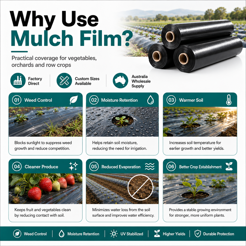Factory supply and export packing for black agricultural mulch film wholesale orders