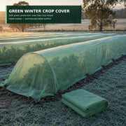 Custom green 30 GSM frost protection cloth over winter vegetables – quotation option