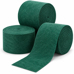 Premium green nonwoven tree wrap rolls on a clean white background.