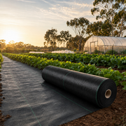 100 GSM woven polypropylene ground cover roll with green guide lines